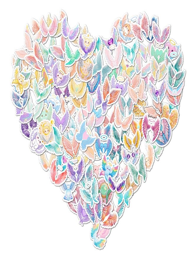 EXO DECOR Angel Wing Stickers - 120 PCS Beautiful Fairies Best Realistic Angel Wings Aesthetic Stickers for Laptops, Guitars, Phones, Pads, Skateboards, Bicycles, Motorcycles, Helmets - Waterproof_1013 B - Image 1